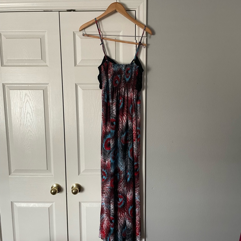 Peacock-Print Sun Dress - Picture 3 of 6